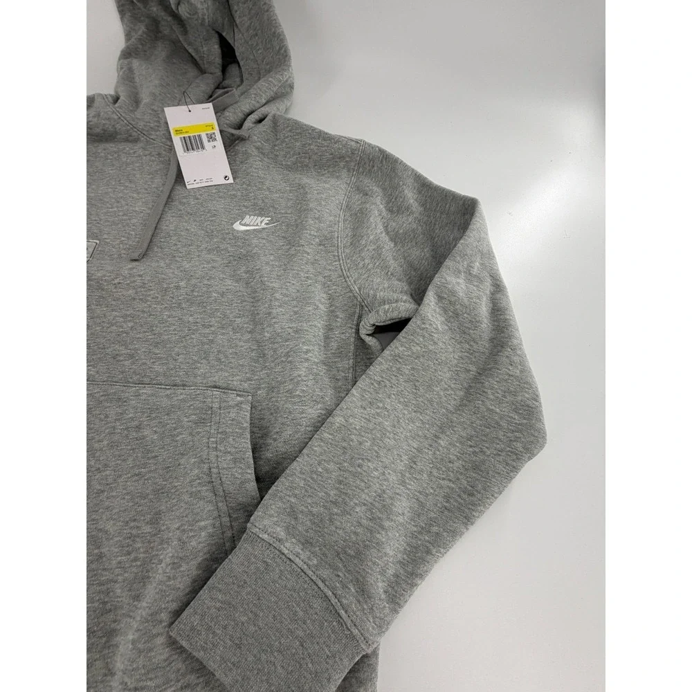 Nike Sportswear Club Fleece Gray Pullover Hoodie Mens Size Small‎ S BV2654-063